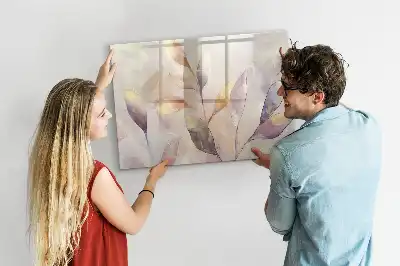 Beschreibbare Magnettafel mit Aquarell-Pflanzen-Motiv