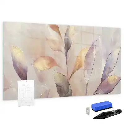 Beschreibbare Magnettafel mit Aquarell-Pflanzen-Motiv