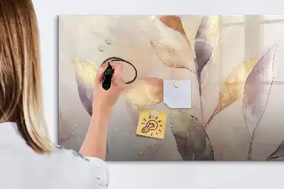 Beschreibbare Magnettafel mit Aquarell-Pflanzen-Motiv