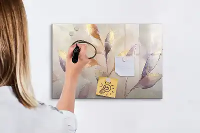Beschreibbare Magnettafel mit Aquarell-Pflanzen-Motiv