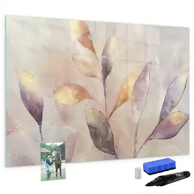 Beschreibbare Magnettafel mit Aquarell-Pflanzen-Motiv