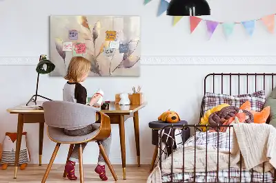 Beschreibbare Magnettafel mit Aquarell-Pflanzen-Motiv