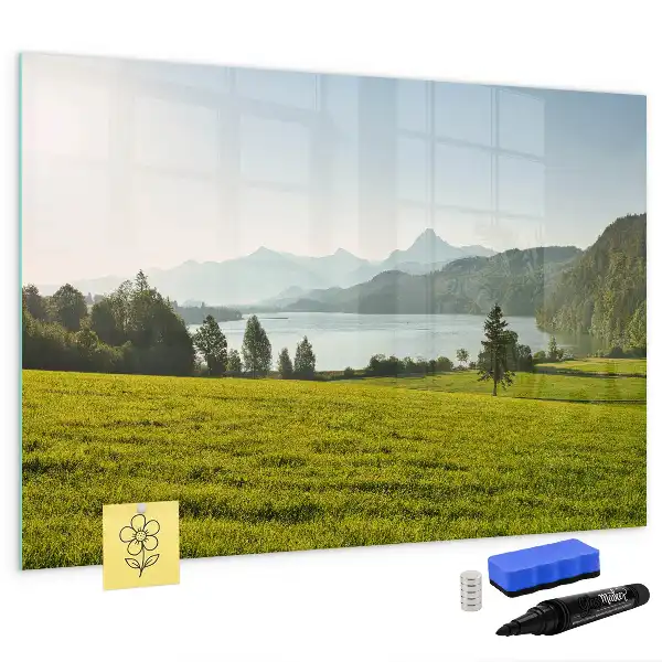 Schreib-Magnettafel mit Motiv Berge und Ebene