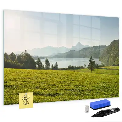 Schreib-Magnettafel mit Motiv Berge und Ebene