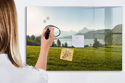 Schreib-Magnettafel mit Motiv Berge und Ebene