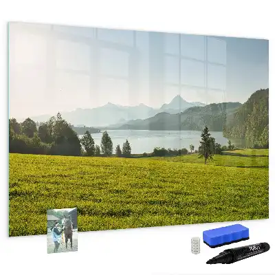 Schreib-Magnettafel mit Motiv Berge und Ebene