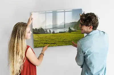 Schreib-Magnettafel mit Motiv Berge und Ebene
