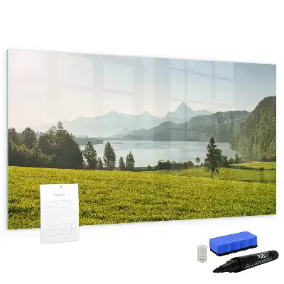 Schreib-Magnettafel mit Motiv Berge und Ebene