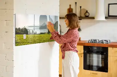 Schreib-Magnettafel mit Motiv Berge und Ebene