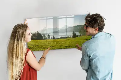 Schreib-Magnettafel mit Motiv Berge und Ebene