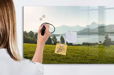 Schreib-Magnettafel mit Motiv Berge und Ebene