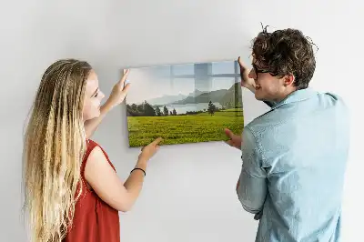 Schreib-Magnettafel mit Motiv Berge und Ebene