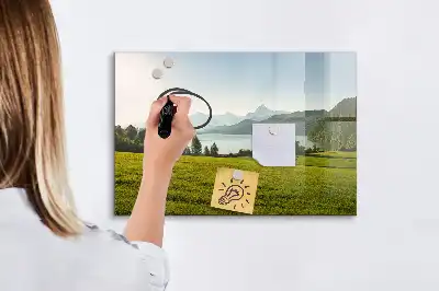 Schreib-Magnettafel mit Motiv Berge und Ebene