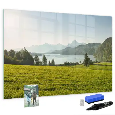 Schreib-Magnettafel mit Motiv Berge und Ebene