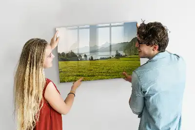 Schreib-Magnettafel mit Motiv Berge und Ebene
