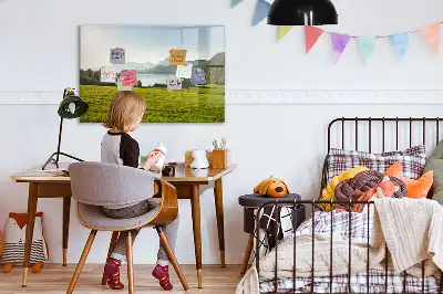 Schreib-Magnettafel mit Motiv Berge und Ebene