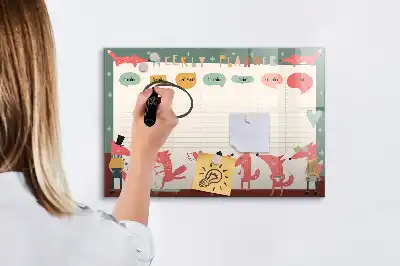 Wochenplaner für Kinder beschreibbare Magnettafel