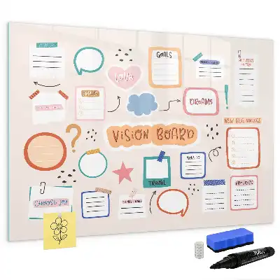 Buntes Vision Board als magnetische Schreibtafel