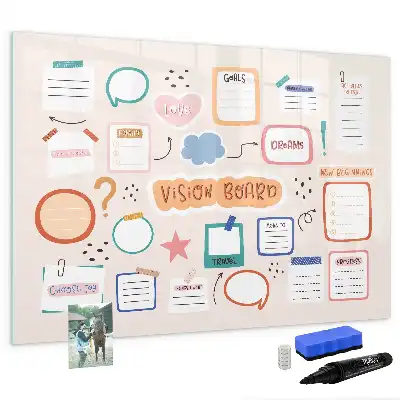 Buntes Vision Board als magnetische Schreibtafel