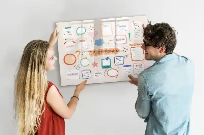 Buntes Vision Board als magnetische Schreibtafel
