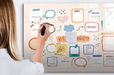 Buntes Vision Board als magnetische Schreibtafel