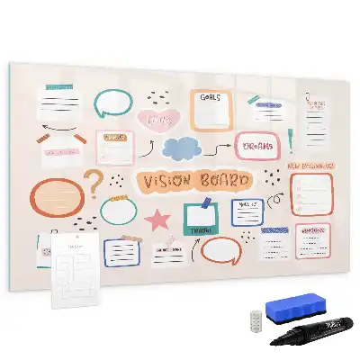 Buntes Vision Board als magnetische Schreibtafel