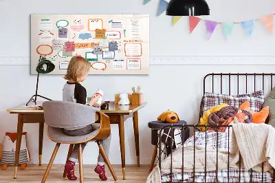 Buntes Vision Board als magnetische Schreibtafel