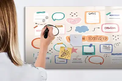Buntes Vision Board als magnetische Schreibtafel