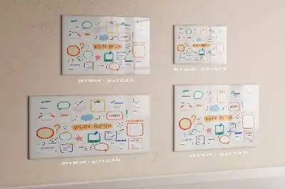 Buntes Vision Board als magnetische Schreibtafel