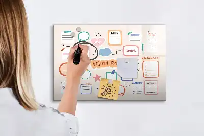 Buntes Vision Board als magnetische Schreibtafel