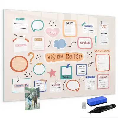 Buntes Vision Board als magnetische Schreibtafel