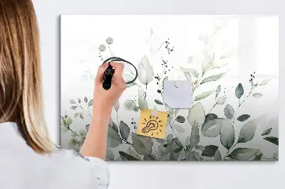Beschreibbare Magnettafel mit Motiv Pflanzenblätter