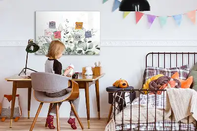 Beschreibbare Magnettafel mit Motiv Pflanzenblätter
