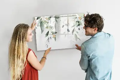 Schreib-Magnettafel mit Motiv Pflanzenblätter