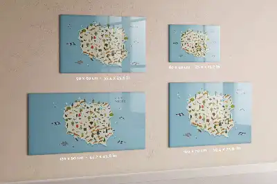 Beschreibbare Magnettafel mit einer Karte der Tiere Polens