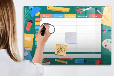 Stundenplan beschreibbare Magnettafel