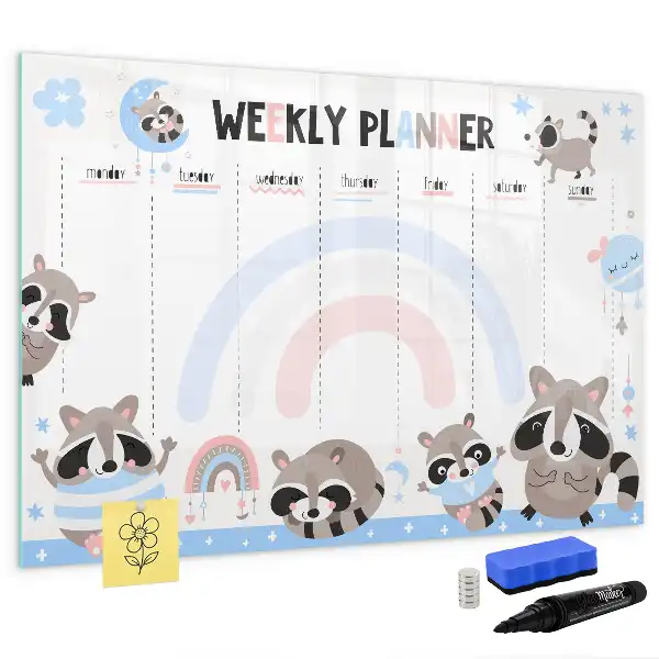 Wochenplaner für Kinder beschreibbare Magnettafel