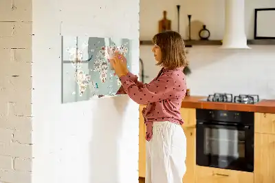 Tier-Weltkarte als beschreibbare Magnettafel