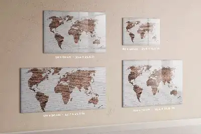 Weltkarte auf Ziegeln beschreibbare Magnettafel