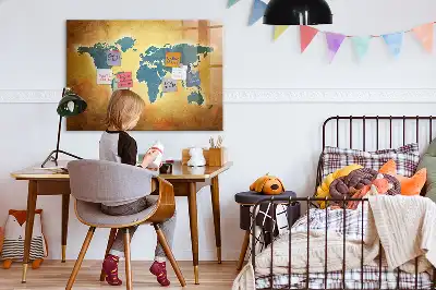 Schreib-Magnettafel mit Motiv Alte Weltkarte