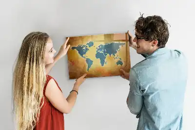 Schreib-Magnettafel mit Motiv Alte Weltkarte