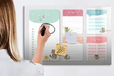 Beschreibbare Magnettafel in Form einer Wunschliste