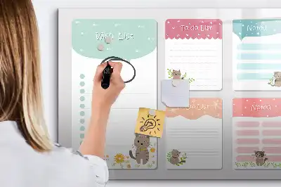 Beschreibbare Magnettafel in Form einer Wunschliste