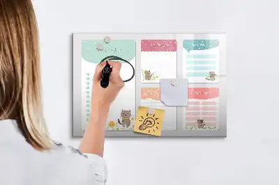 Beschreibbare Magnettafel in Form einer Wunschliste