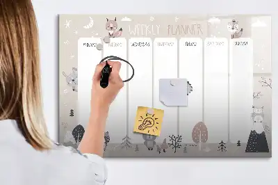 Schreib-Magnettafel als Tier-Wochenplaner