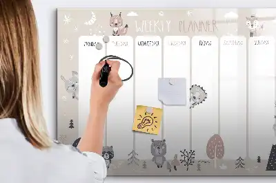 Schreib-Magnettafel als Tier-Wochenplaner