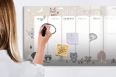 Schreib-Magnettafel als Tier-Wochenplaner