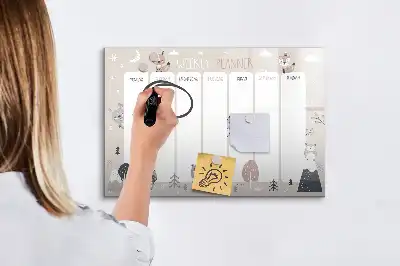 Schreib-Magnettafel als Tier-Wochenplaner