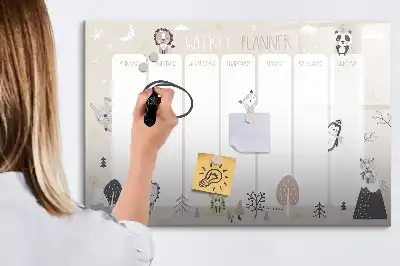 Magnettafel beschreibbar für die Wochenplanung