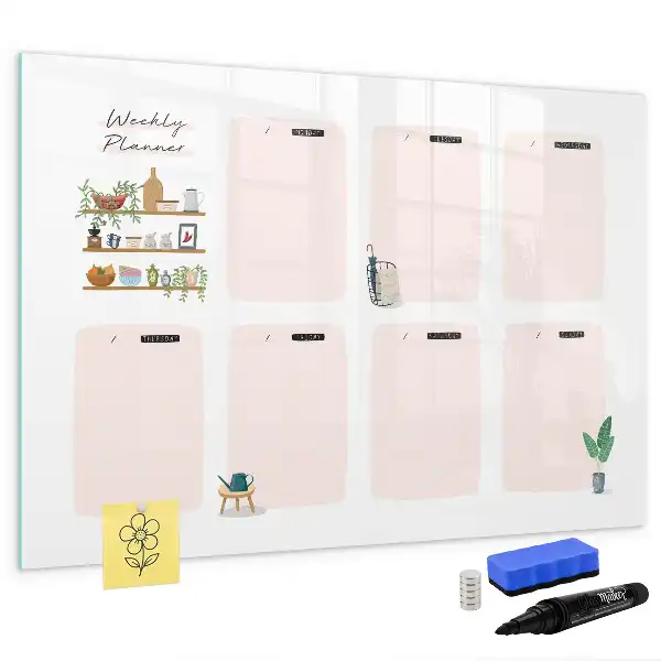 Wochenplaner als magnetische Schreibtafel